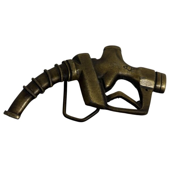 Vintage Indian Metal Craft 1979 Antique Brass Fuel Nozzle Inspired Belt Buckle C - Picture 9 of 16